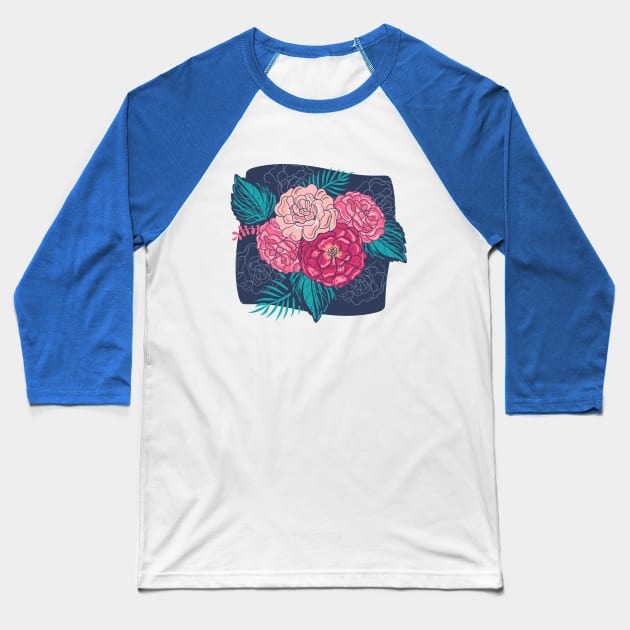 Flowers Baseball T-Shirt by HarlinDesign